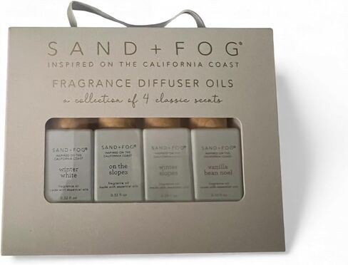 مجموعة زيوت توزيع الروائح العطرية رمل + ضباب، 4 روائح كلاسيكية، أبيض شتوي، على المنحدرات، فانيليا فول نويل in Kuwait