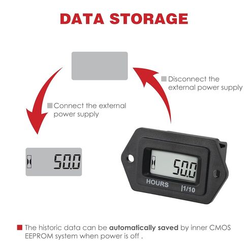 عداد الساعة الرقمي، تيار متردد/تيار مستمر 5 فولت إلى 277 فولت، مقاوم للماء IP68، يستخدم في مولد جرار الحديقة ZTR/ركوب جزازة العشب، سكوتر نادي السيارة، رافعة شوكية، ماكينة تشذيب أوراق الشجر، منشار كهربائي in Kuwait