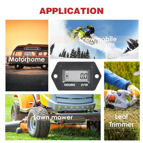 عداد الساعة الرقمي، تيار متردد/تيار مستمر 5 فولت إلى 277 فولت، مقاوم للماء IP68، يستخدم في مولد جرار الحديقة ZTR/ركوب جزازة العشب، سكوتر نادي السيارة، رافعة شوكية، ماكينة تشذيب أوراق الشجر، منشار كهربائي in Kuwait