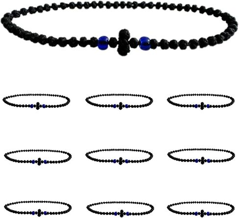 BONITTER 10PCS Black Orthodox Prayer Rope Bracelet, Chotki Komboskini, Christian Prayer Beads with Cross Religious Easter Gift(Red) in Saudi Arabia
