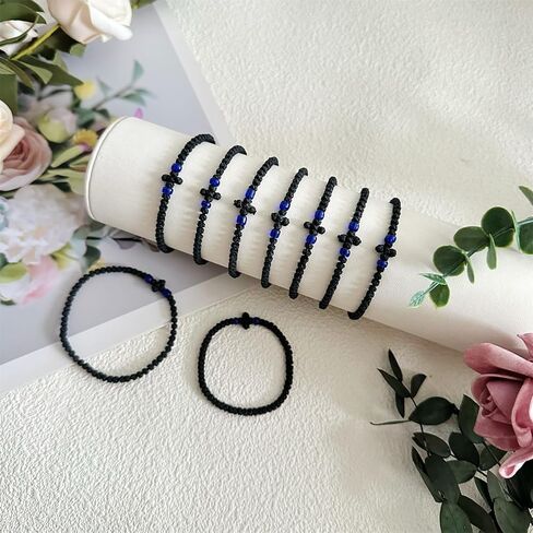 BONITTER 10PCS Black Orthodox Prayer Rope Bracelet, Chotki Komboskini, Christian Prayer Beads with Cross Religious Easter Gift(Red) in Saudi Arabia