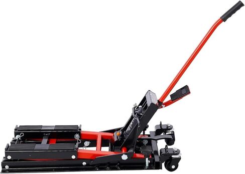 Hydraulic Lift Jack, 1500 LBS Capacity Scissor Lift Jack, with 4 Wheels, Non-Slip Platform, Foot-Operated Hoist Stand, for Motorcycle ATV UTV in Kuwait