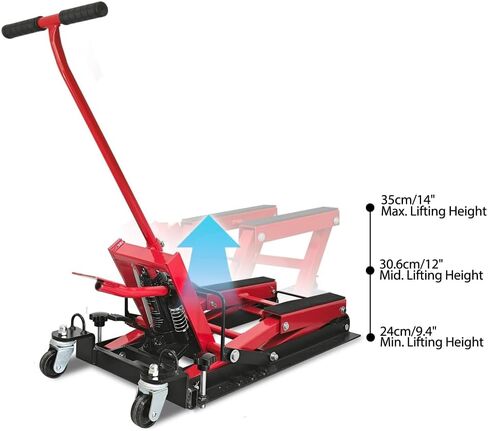 رافعة هيدروليكية للدراجات النارية، رافعة مقصية ATV بقدرة 1500 رطل مع 4 عجلات، حامل رافعة يعمل بالقدم للدراجات النارية ATV UTV Powersports in Kuwait