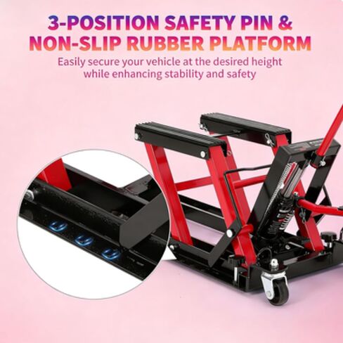 Motorcycle Jack, Garage Scissor Jack, 1500Lb Heavy Duty Dirt Bike Lift, Non-Slip Platform & Safety Lock, for Workshop Repair Maintenance in Saudi Arabia