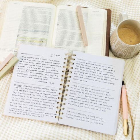 Mr. Pen- Abide Bible Study Journal – A5 Hardcover Journal with 240 Pages, 120gsm Paper, Gold Metal Spiral, Christian Gift for Women, SOAP Bible Study Method in Saudi Arabia