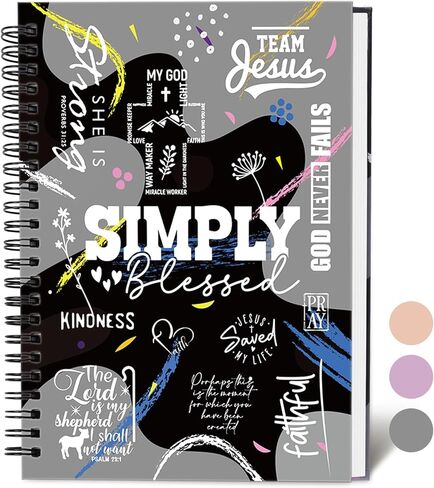 XKDOUS Hardcover Spiral Notebook with Tabs and Bible Tracker, College Ruled Notebook Journal, Church Notes Journal for Women, Bible Journal, Blank Notebooks for Work School Note taking, Purple in Kuwait