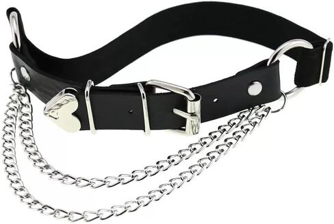Adjustable Heart Garter 2 PCS, Punk Leather Garter with Chains Body Accessories in Saudi Arabia