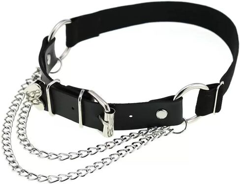 Adjustable Heart Garter 2 PCS, Punk Leather Garter with Chains Body Accessories in Saudi Arabia
