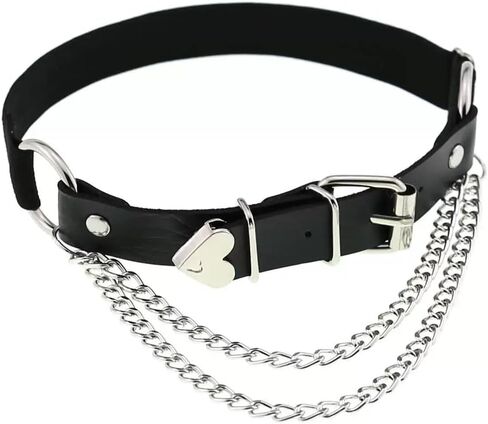 Adjustable Heart Garter 2 PCS, Punk Leather Garter with Chains Body Accessories in Saudi Arabia