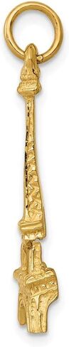 Solid 14K Yellow Gold Eiffel Tower Charm in Saudi Arabia