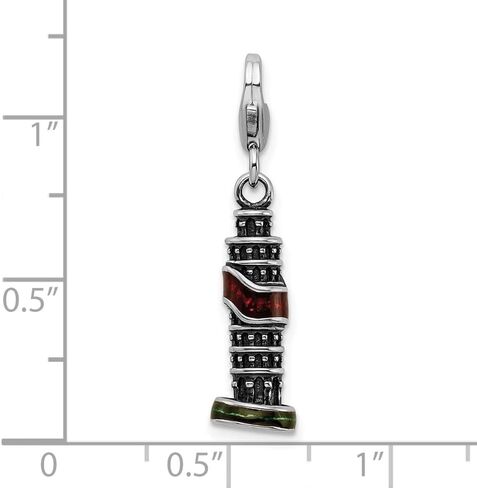 925 Sterling Silver Enameled Leaning Tower of Pisa Pendant in Saudi Arabia