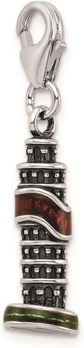 925 Sterling Silver Enameled Leaning Tower of Pisa Pendant in Saudi Arabia