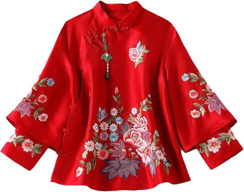 المرأة القطن Vintage نمط العرقية التطريز الصينية القمم سترة فضفاضة معطف تانغ دعوى الإناث الخريف Hanfu in Kuwait