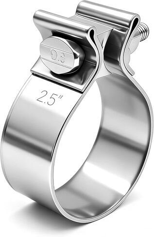 2.5 Inch Exhaust Clamp, 2 1/2 Narrow Band Muffler Clamps Stainless Steel 304 for 2.5" OD Exhaust Pipe, Muffler, Elbow, Exhaust Tubing Connection, Catalytic Converters (2PCS) in Kuwait