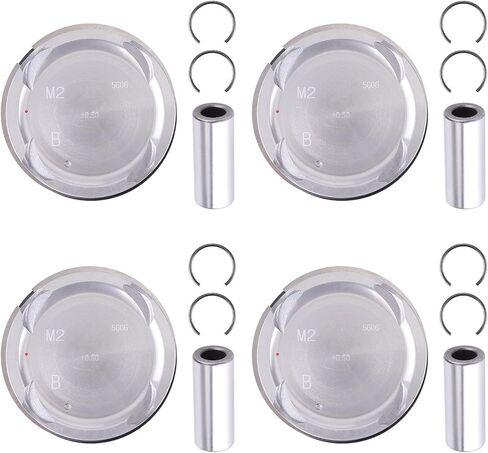 4PCS Piston Ring & Pistons Set,Slakerbe 23040-2E200 23041-2E200 Oversize +0.50MM Piston & Rings Set Replacement Fit for Kia Soul Forte Hyundai Tucson Elantra 2.0L 2014 2015 2016 2017 2018 2019 in Saudi Arabia