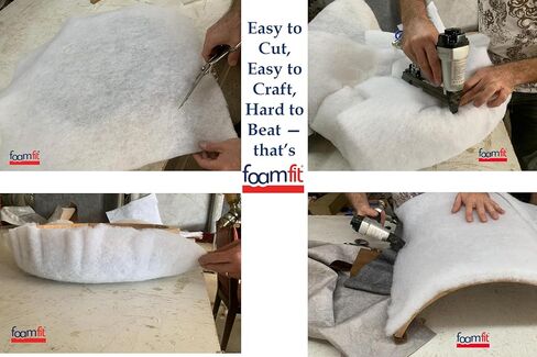 FoamFit Dacron Upholstery Quilt Batting - High Loft 1.25 Ounces per Square Foot - 2 Yards 36 Inch Wide - Wadding Bonded Polyester Fiber for Quilting - Cushions Wrap, Padding, Filling, Stuffing - Craft in Kuwait