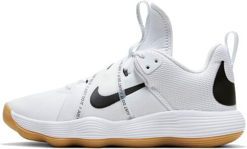 حذاء كرة الطائرة React Hyperset للسيدات من Nike، أسود/أبيض-صمغ بني فاتح، 5.5 in Saudi Arabia