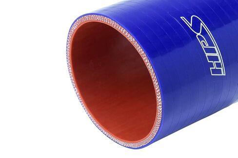 HPS HTSC-150-L4-BLUE خرطوم توصيل مستقيم مقوى من السيليكون بدرجة حرارة عالية 4 طبقات، أقصى ضغط 100 رطل لكل بوصة مربعة، طول 4 بوصات، معرف 1-1/2 بوصة، أزرق in Kuwait
