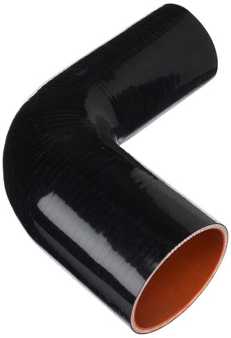 HPS HTSER90-250-325-BLK سيليكون درجة حرارة عالية 4 طبقات معززة 90 درجة خرطوم توصيل مخفض الكوع، الحد الأقصى للضغط 55 رطل لكل بوصة مربعة، طول الساق 4 بوصات على كل جانب، 2-1/2 بوصة > 3-1/4 بوصة معرف، أسود in Kuwait