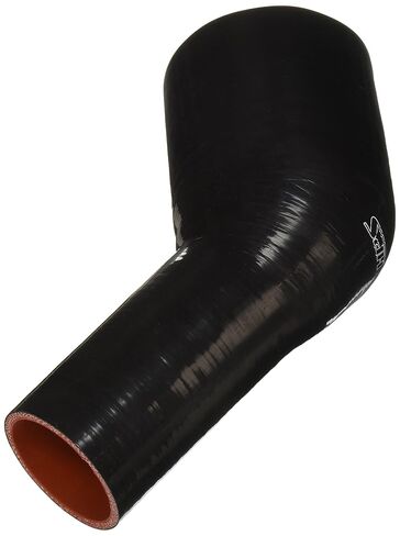 HPS HTSER45-250-400-BLK سيليكون درجة حرارة عالية 4 طبقات معززة 45 درجة خرطوم توصيل مخفض للكوع، الحد الأقصى للضغط 30 رطل لكل بوصة مربعة، طول الساق 4 بوصات على كل جانب، 2-1/2 بوصة > 4 بوصة معرف، أسود in Kuwait