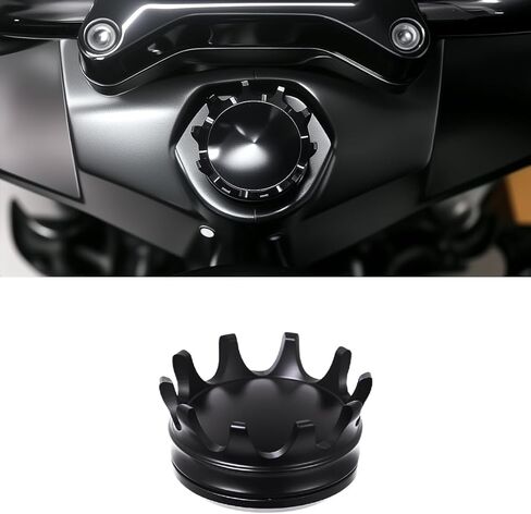 Motorcycle Fork Lock Crown shaped Cover Compatible With For Harley Touring Street Road Glide 2023 2024 2025 2026 (Black) in Saudi Arabia