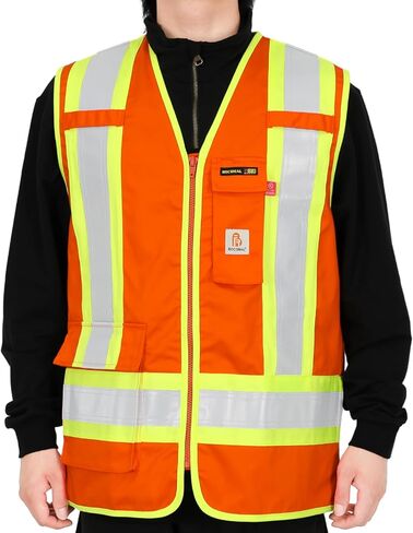 سترة BOCOMAL FR بسحاب 4 بوصات شريط Hi Vis/رؤية عالية ANSI/ISEA NFPA2112 CAT2 ملابس عمل مقاومة للهب in Saudi Arabia