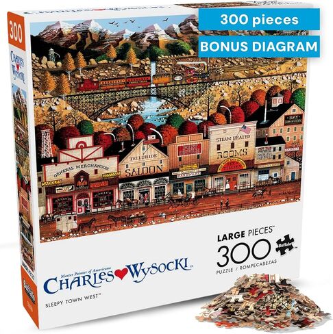 Buffalo Games - Charles Wysocki - Belly Warmers - 300 Large Piece Jigsaw Puzzle for Adults Challenging Puzzle Perfect for Game Nights - Finished Size 21.25 x 15.00 in Saudi Arabia
