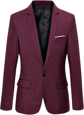 Men's Suit Jackets Slim Fit Blazer Business Casual One Button Long Sleeve Blazers in Saudi Arabia