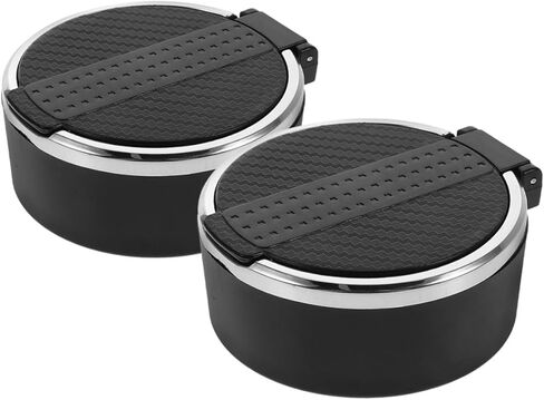 NUOBESTY 2pcs Car Ashtray with Lid Smokeless Vehicle Cup Ash Tray Carbon Fiber Design Small Car Interior Trash Can for Travel Office Home Use in Saudi Arabia