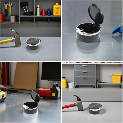 NUOBESTY 2pcs Car Ashtray with Lid Smokeless Vehicle Cup Ash Tray Carbon Fiber Design Small Car Interior Trash Can for Travel Office Home Use in Saudi Arabia