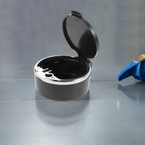 NUOBESTY 2pcs Car Ashtray with Lid Smokeless Vehicle Cup Ash Tray Carbon Fiber Design Small Car Interior Trash Can for Travel Office Home Use in Saudi Arabia