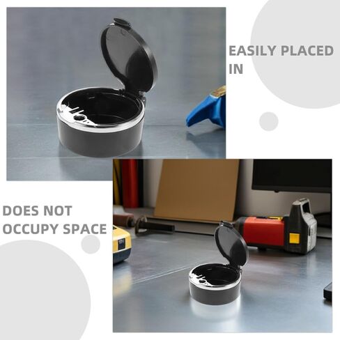 NUOBESTY 2pcs Car Ashtray with Lid Smokeless Vehicle Cup Ash Tray Carbon Fiber Design Small Car Interior Trash Can for Travel Office Home Use in Saudi Arabia