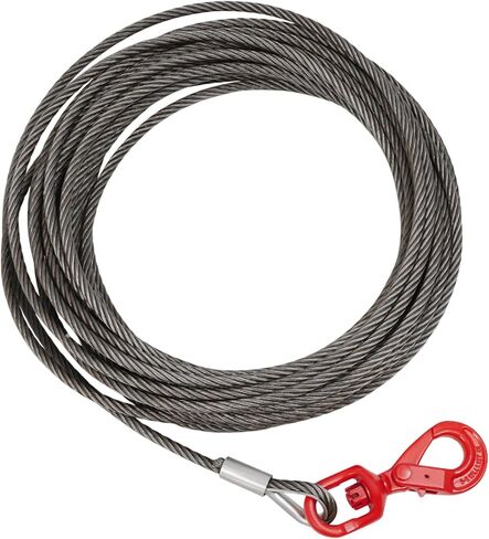 Carbon Steel Winch Cable,18100 lbs Breaking Strength, 7/16 Inch x 75 Feet Heavy Duty Towing Cable with 360° Swivel Self Locking Hook Universal Fit for Winch Operations, Lifting, Towing in Saudi Arabia