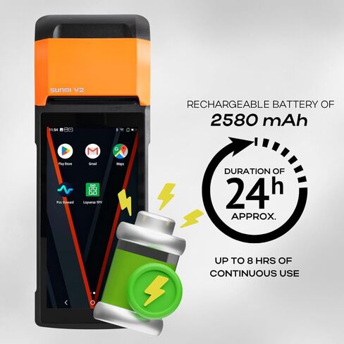 POS PDA Receipt Printer 58mm High Speed Thermal Printer with Android 12, 5.45’’ Touch Screen. Handheld Mobil SUNMI Point of Sale Tablet. Scan 1D/2D barcodes. in Saudi Arabia