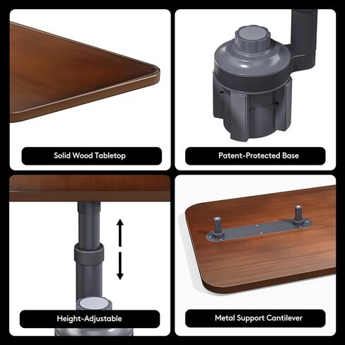 طاولة صينية السيارة ومكتب كمبيوتر محمول للسيارة، حامل كمبيوتر محمول خشبي للسيارة قابل للتعديل بزاوية 360 درجة، صينية عجلة القيادة، طاولة حامل أكواب، متوافقة مع تيسلا ومعظم المركبات الجوز in Kuwait