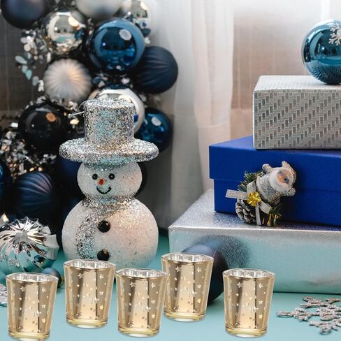 6Pcs Glass Star Votive Candle Holders: Gold Small Tea Light Cups Candlestick Tealight Table Stand Set for Home Party Wedding Centerpiece Decoration in Saudi Arabia