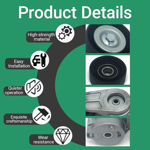 Belt Tensioner With Serpentine Belt and Idler Pulley Compatible with 2013-2022 Ram 1500, 2019-2022 1500 Classic - OHV V8 5.7L Replacement 38323,4861660AA,38018 in Kuwait