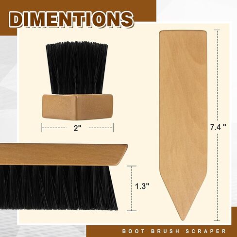LemonRoad 2 Pcs Wooden Portable Boot Cleaning Brush Scraper Heavy Duty Boot Brush Versatile Wood Handled Shoe Cleaning Scrubber for Dirt in Saudi Arabia