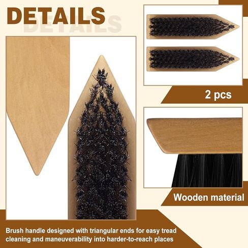LemonRoad 2 Pcs Wooden Portable Boot Cleaning Brush Scraper Heavy Duty Boot Brush Versatile Wood Handled Shoe Cleaning Scrubber for Dirt in Saudi Arabia