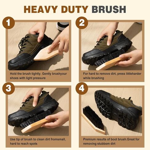 LemonRoad 2 Pcs Wooden Portable Boot Cleaning Brush Scraper Heavy Duty Boot Brush Versatile Wood Handled Shoe Cleaning Scrubber for Dirt in Saudi Arabia