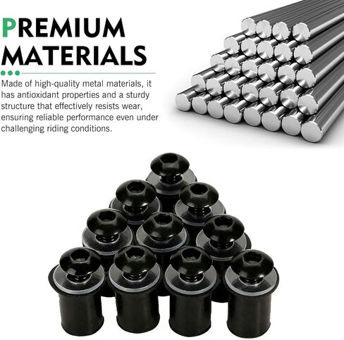 10PCS Motorcycle Windshield Bolts Screws Kit, Metal Motorcycle Windscreen Body Fasteners, Vehicle Fairing Mounting Bolts with Installation Wrench, for Most Vehicle Modifications (Black) in Saudi Arabia