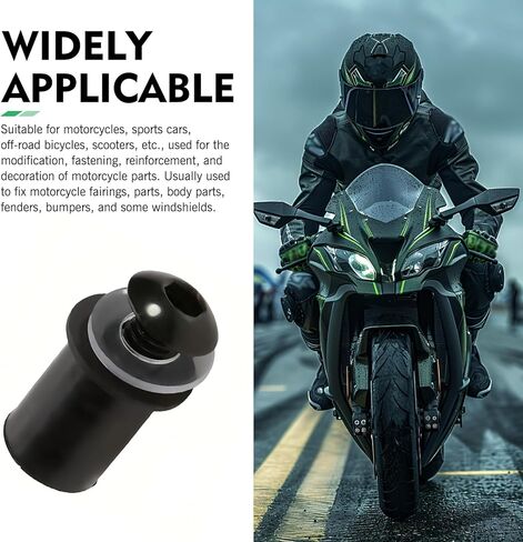 10PCS Motorcycle Windshield Bolts Screws Kit, Metal Motorcycle Windscreen Body Fasteners, Vehicle Fairing Mounting Bolts with Installation Wrench, for Most Vehicle Modifications (Black) in Saudi Arabia
