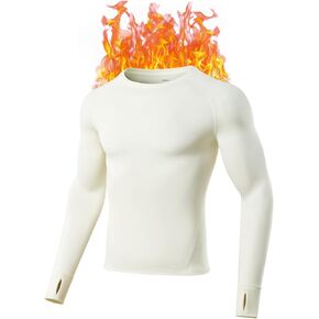 قميص رجالي حراري بأكمام طويلة، قميص داخلي بياقة دائرية، مبطن بالصوف الدقيق، طبقة أساسية دافئة ناعمة لـ 32-50 درجة فهرنهايت in Kuwait