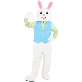 أرنب عيد الفصح زي الكبار أرنب التميمة الزي ديلوكس 5 قطعة الأرانب نيسيي البدلة حجم كبير للرجال النساء الطرف تأثيري in Kuwait