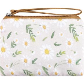 Cotton Floral Small Organizer Bag Coin Purse for Women with KeyChain Small Prints Zipper Change Purse coin Pouch Card Holder Wallet Clutch for Women Girls in Kuwait