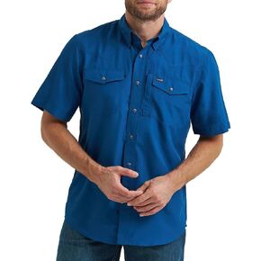 Wrangler Men's Blue Short Sleeve Performance Shirt in Saudi Arabia