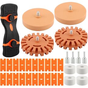 4 Pack Eraser Wheel Decal Remover Eraser, 2pcs 3.5 Inch and 4 Inch Rubber Power Drill Attachment Car Adhesive, Drill Adapter Vinyl Remover for Vinyl Decals, Labels in Kuwait