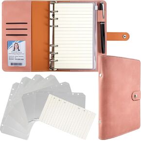 A6 Binder Refillable Planner Padfolio 6 Ring, Gift for Men Women PU Leather Binder Journal with Pockets, Dividers, Refill Paper for Colleagues Employees, Gifts for Business, Men Travel Supplies, Blue in Saudi Arabia