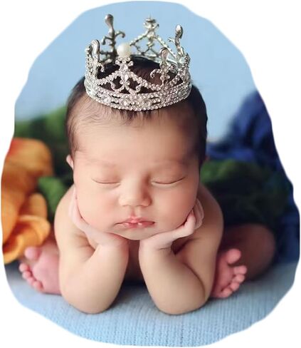 Zeroest Newborn Photography Prop Rhinestone Tiara Crown | Newborn Baby Photoshoot Props, Princess Tiara for Infant Photo Shoots, Birthday Party in Saudi Arabia