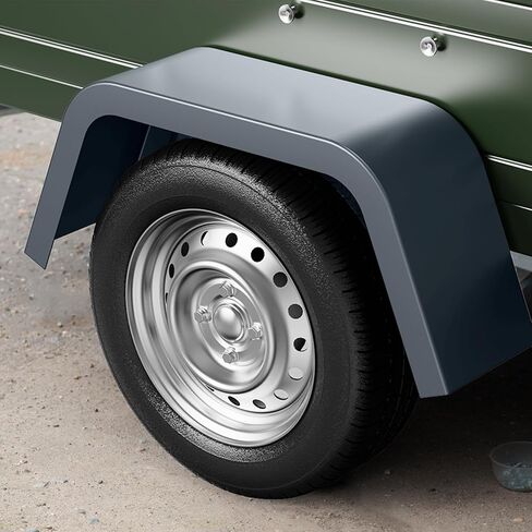 Heavy Duty Protection Trailer Fenders - Steel, Single Axle, Fits 14"-16" Wheels, Rust-Resistant Square Design, Set of 2, Ideal for Car Hauler, Utility, Cargo, Landscape Trailers, black in Saudi Arabia